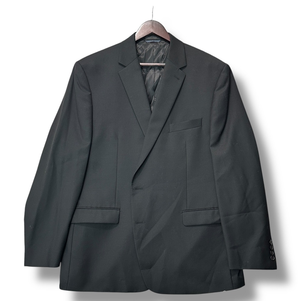 Lauren Ralph Lauren Wool Blazer Jacket Two Button Natural Stretch Black 46R